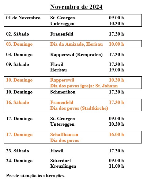 Programa das Missas